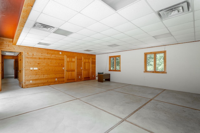 interior space with wood walls