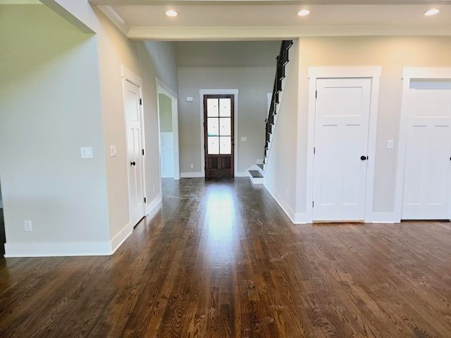 interior space featuring dark hardwood / wood-style flooring