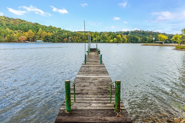 6591 Chipmunk Dr, Harrison, TN 37341 - dock area featuring a water view and a wooded view