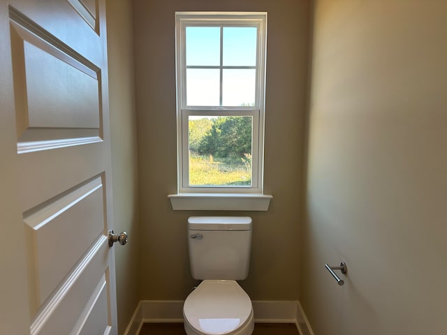 bathroom with toilet and plenty of natural light