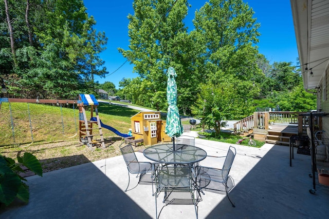 view of patio / terrace with a deck