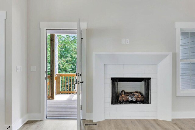 interior space with hardwood / wood-style flooring