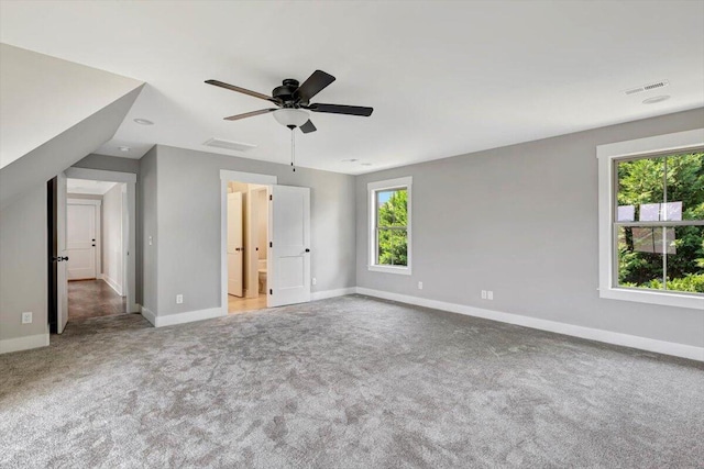 interior space featuring plenty of natural light and ceiling fan