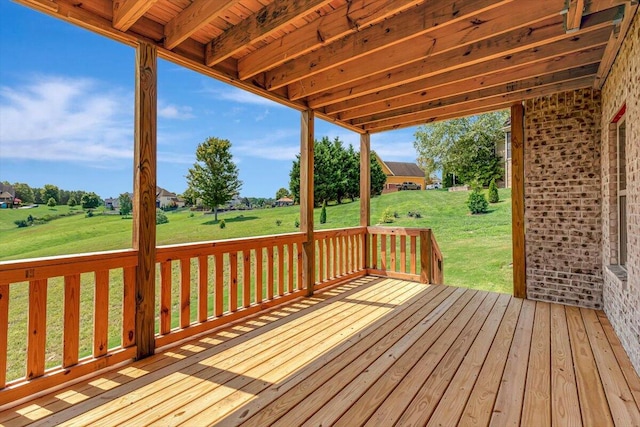 deck with a lawn