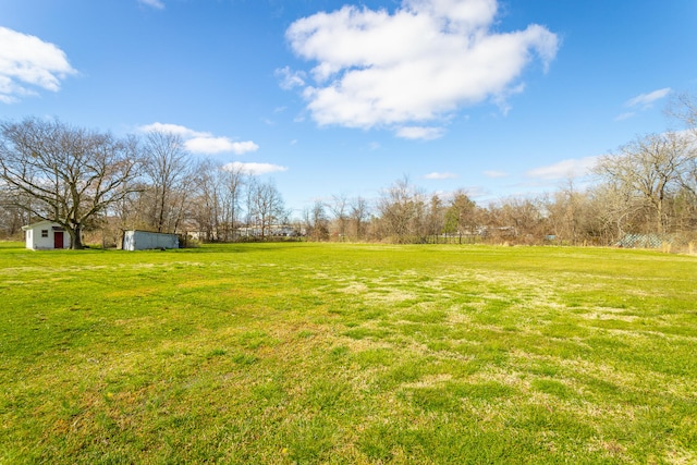 view of yard featuring a rural view