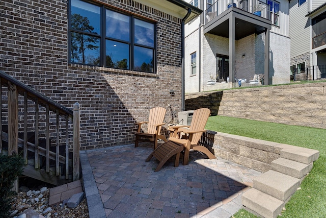 view of patio / terrace featuring a balcony