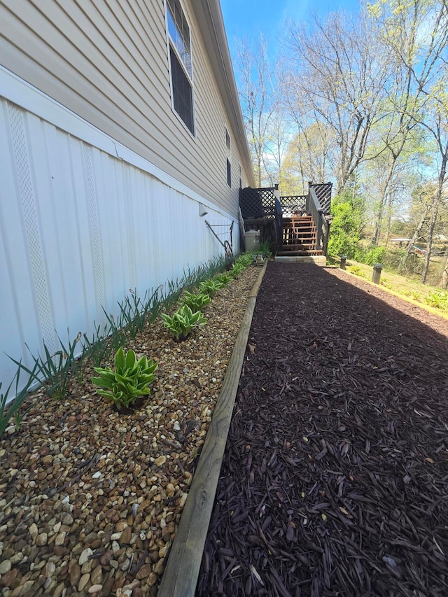 view of yard with a deck