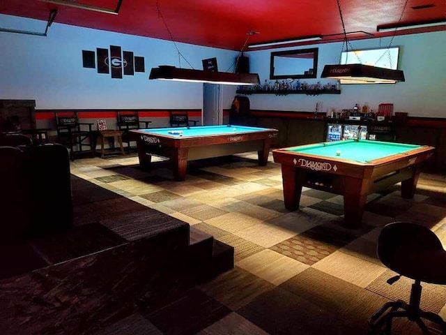 recreation room featuring pool table