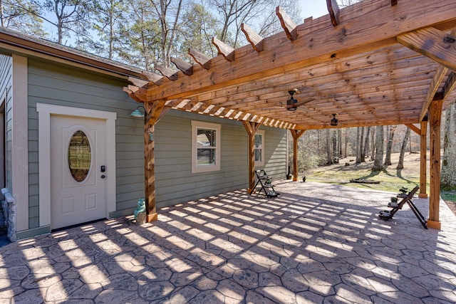 view of patio / terrace with a pergola