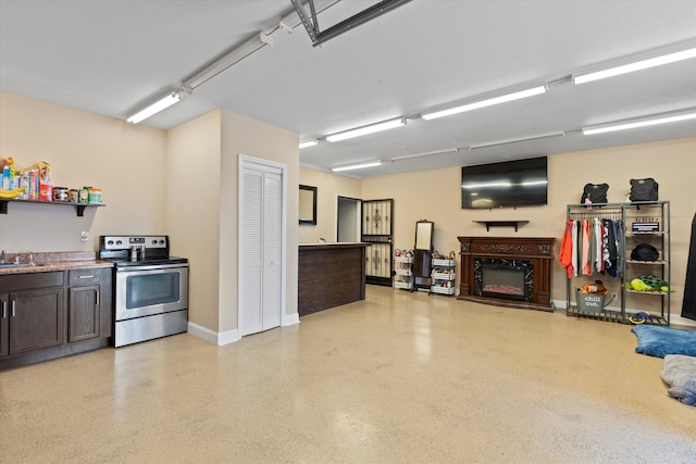 garage featuring sink