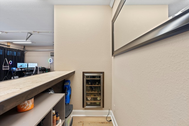 interior space featuring wine cooler