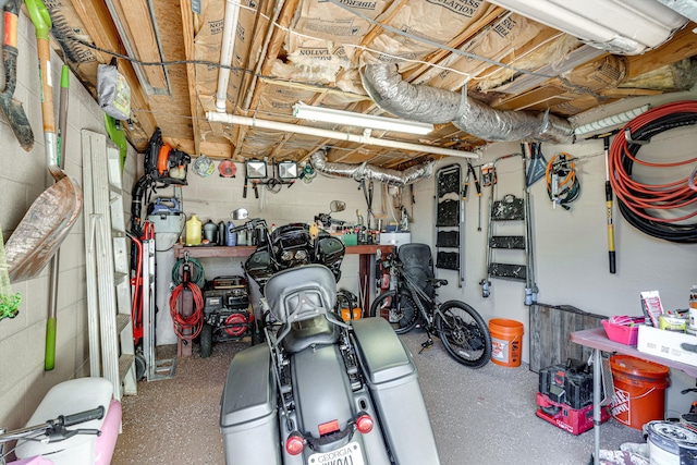 workout area featuring a workshop area