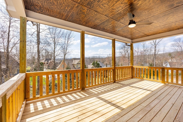 deck featuring ceiling fan