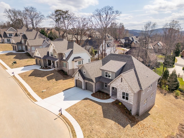 bird's eye view with a residential view