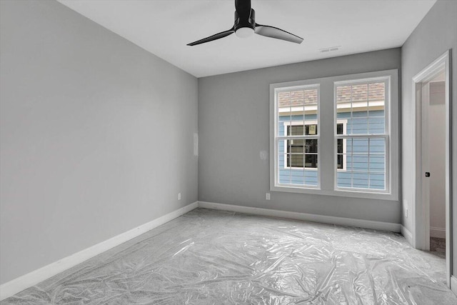 spare room featuring ceiling fan