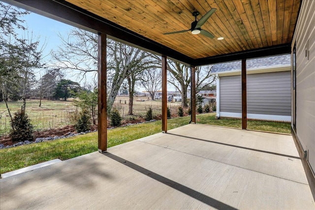 view of patio / terrace with ceiling fan