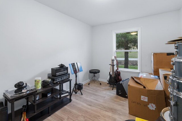 miscellaneous room featuring light hardwood / wood-style floors