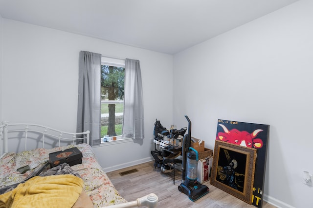 bedroom featuring light hardwood / wood-style flooring