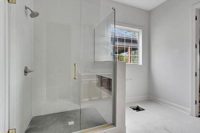 bathroom featuring an enclosed shower