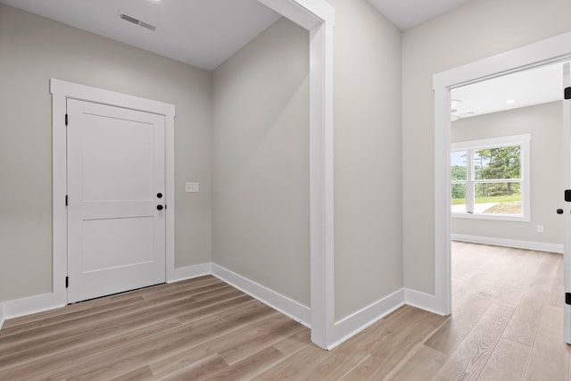 foyer with light hardwood / wood-style flooring