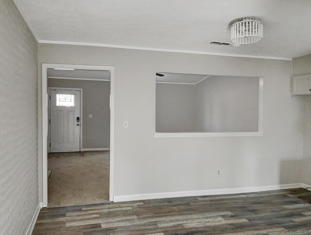 empty room with dark wood-type flooring