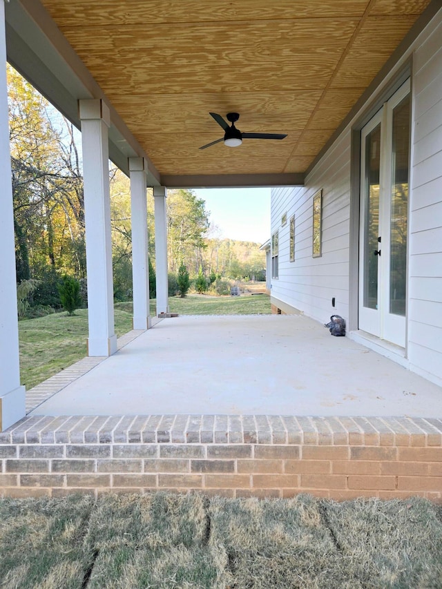 view of patio / terrace with ceiling fan