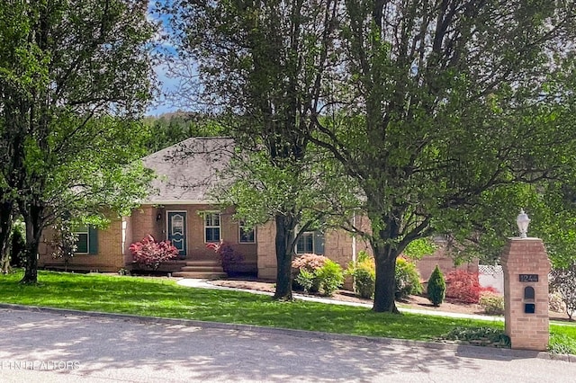 view of front of home with a front yard