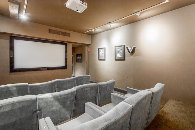 home theater room with visible vents