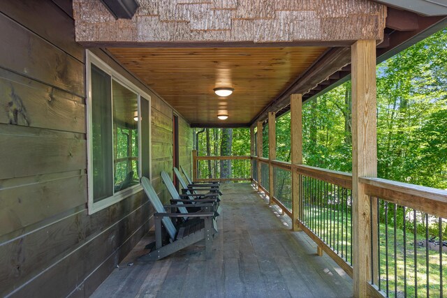 deck with covered porch