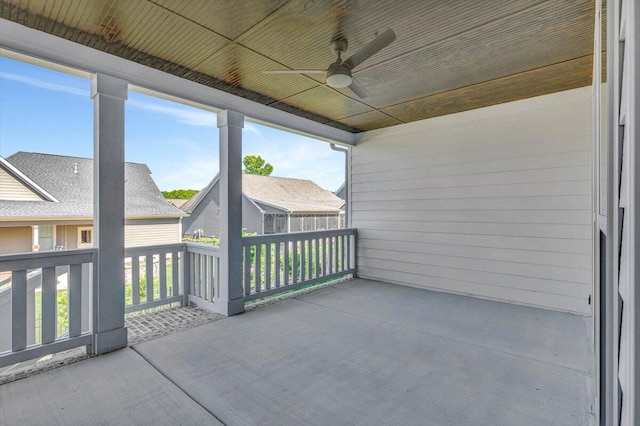 view of patio / terrace with ceiling fan