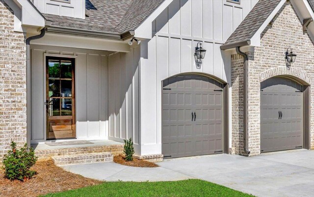 exterior space featuring a garage