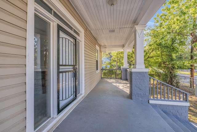 view of patio with covered porch