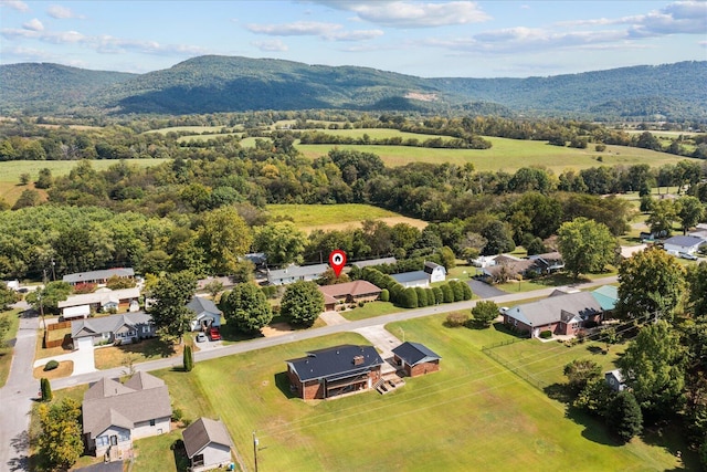 aerial view featuring a mountain view