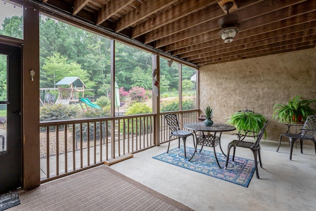 view of sunroom