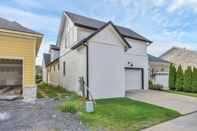 view of home's exterior featuring a yard