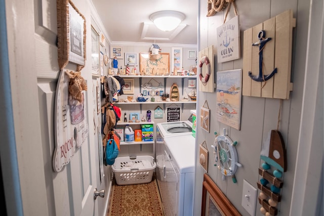 pantry with washer and dryer