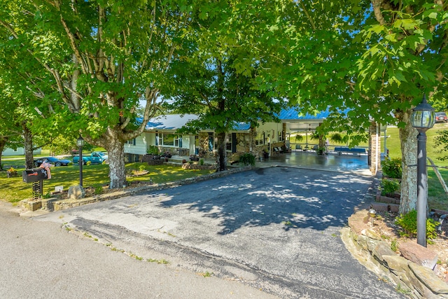 view of front of home featuring a front yard