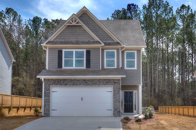 craftsman house featuring a garage