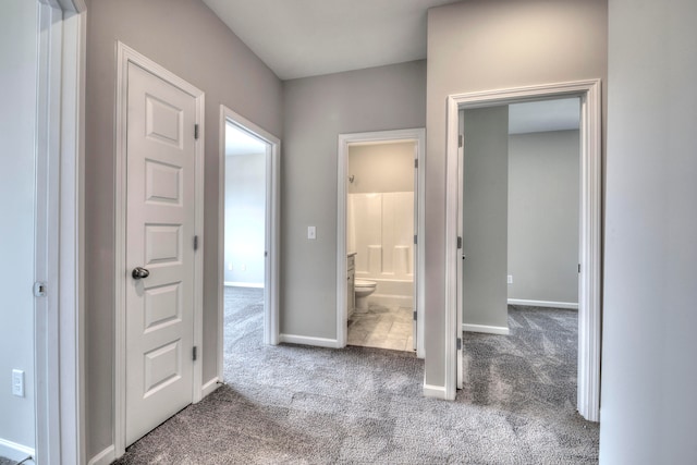 hallway featuring carpet floors