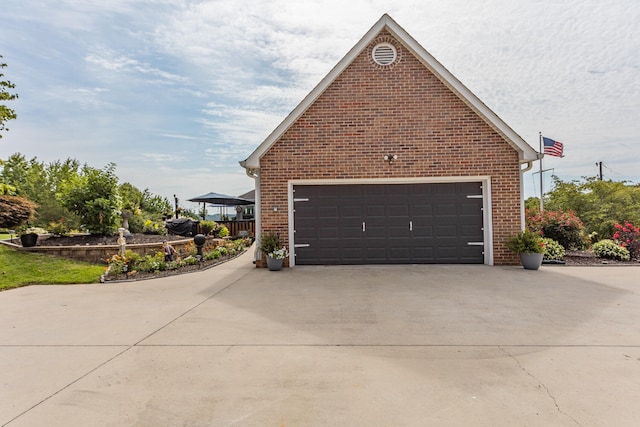 view of garage