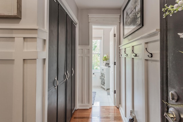 mudroom featuring light hardwood / wood-style flooring