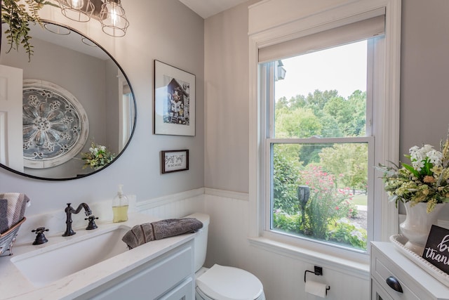 bathroom with vanity and toilet