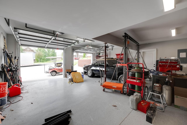 garage with a carport