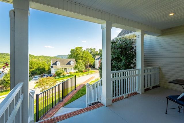 view of patio with a porch