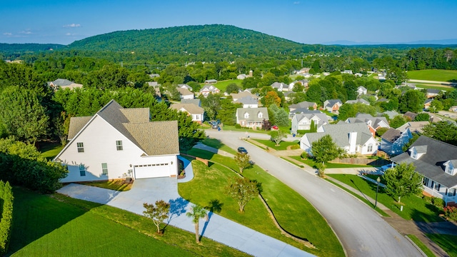 aerial view featuring a mountain view