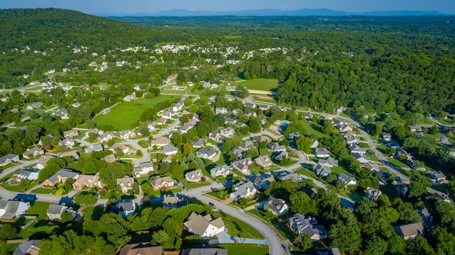 aerial view with a mountain view