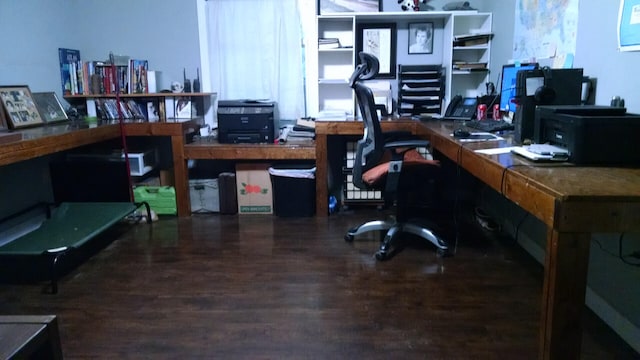 office area featuring wood finished floors