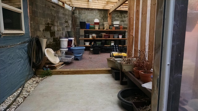 view of storage area