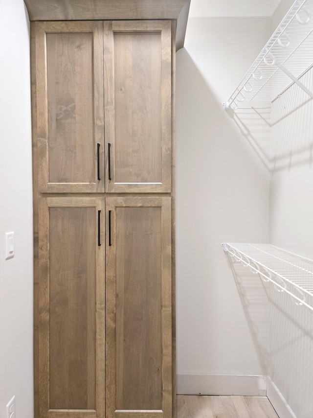 spacious closet with light wood-type flooring