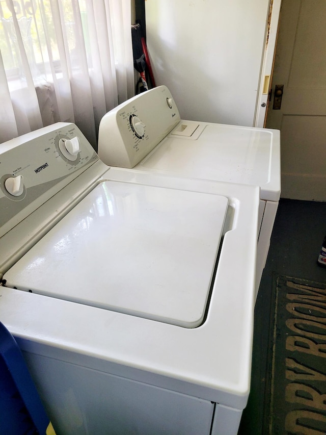 laundry room featuring washing machine and dryer